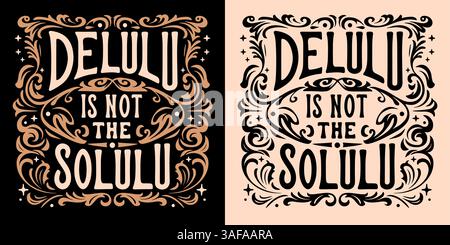 Pessimism Lettering Delulu is the solulu lettering delusional girl aesthetic dark academia ...