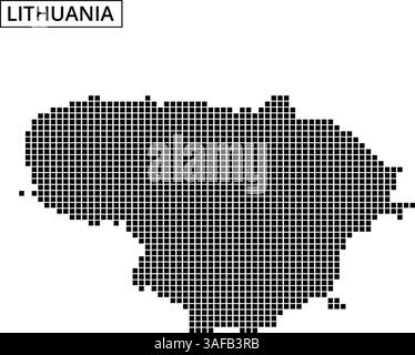 The outline of Lithuania is displayed using a dotted pattern, providing a unique representation of the country's shape and borders. Stock Vector