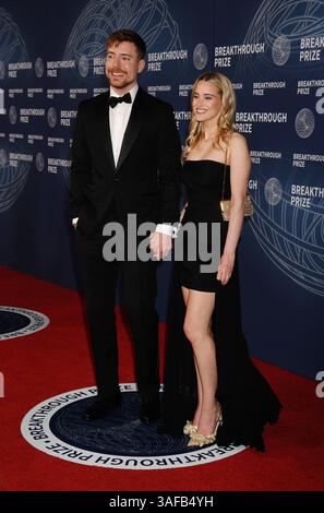 Thea Booysen and MrBeast attend the 2025 MTV Video Music Awards at UBS