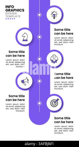 Vector purple five steps progress diagram schema cycle template with ...