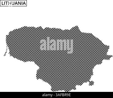 The outline of Lithuania is displayed using a dotted pattern, providing a unique representation of the country's shape and borders. Stock Vector