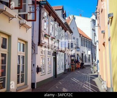 Oldenburg, Lower Saxony, Germany - Historic town centre, here the Bergstrasse in the pedestrian zone, in the old town of Oldenburg. The pedestrian zon Stock Photo
