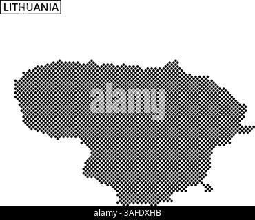 The outline of Lithuania is displayed using a dotted pattern, providing a unique representation of the country's shape and borders. Stock Vector