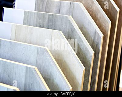 Stone polymer laminate in hardware store Stock Photo