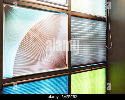 Blinds on windows in a household store Stock Photo