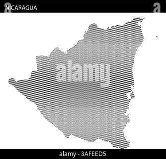 A unique dot pattern map of Nicaragua, highlighting its geographic features in a stylish way. Stock Vector