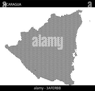 A unique dot pattern map of Nicaragua, highlighting its geographic features in a stylish way. Stock Vector