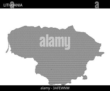 The outline of Lithuania is displayed using a dotted pattern, providing a unique representation of the country's shape and borders. Stock Vector