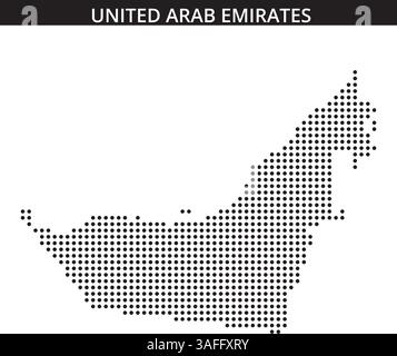 United Arab Emirates map with dotted pattern vector illustration Stock ...