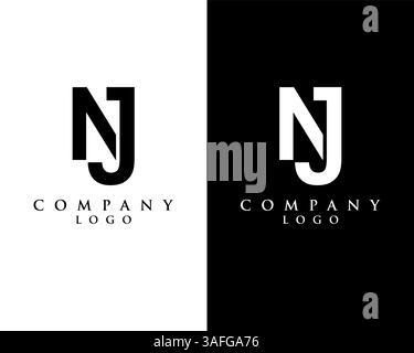 NJ, JN initial letter logotype company logo design vector Stock Vector