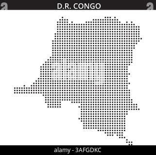 Detailed map of Democratic Republic of the Congo vector stock ...