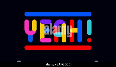 Yeah. Funny phrase, text, message Yeah Stock Vector