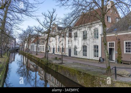 Historic canal and historic buildings in centre of Amersfoort, The Netherlands. Stock Photo