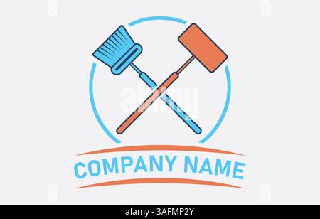 Cleaning services company logo design vector art Stock Vector
