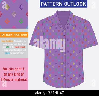 Colorful seamless textile pattern design Stock Vector