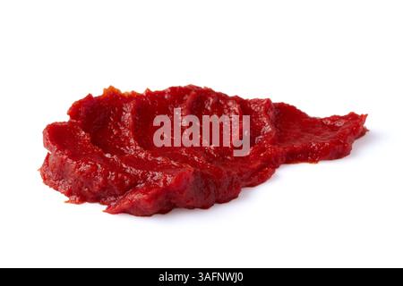 smear drop of red tomato paste isolated on white background Stock Photo