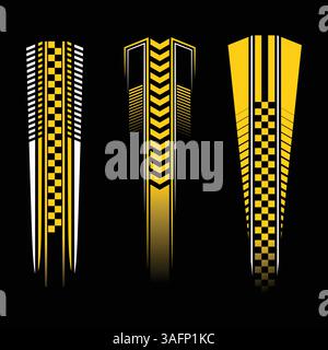 Angled yellow checkered patterns vertical Stock Vector