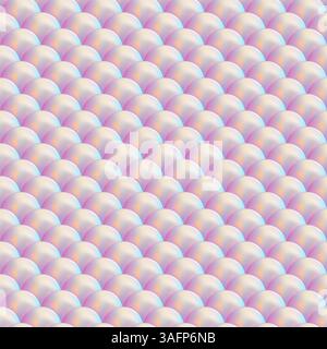 Soft pastel holographic mermaid, fish or snake scale. Iridescent skin Stock Vector