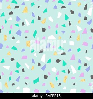 Mosaic Terrazzo Floor Seamless Pattern Stock Vector