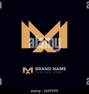 Letter am or ma logo template Stock Vector