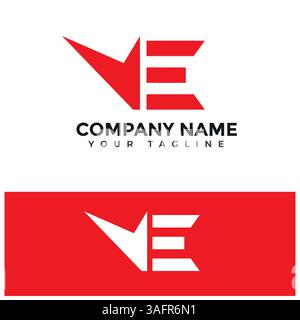Letter ve or ev logo template Stock Vector