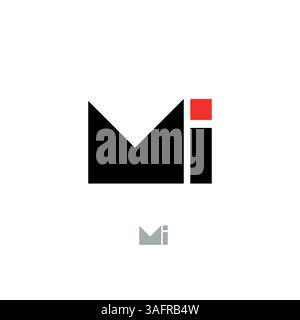 Letter mi or im logo template, Monogram Logotype concept icon. Stock Vector