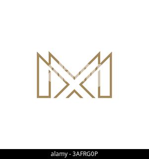 Letter Mx or Xm logo template Stock Vector