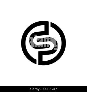 Letter OS or SO monogram logo Stock Vector