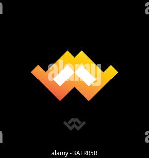 Sleek WM Symbol, Professional logo concept blending W and M. Letter WM or MW logo template. Stock Vector