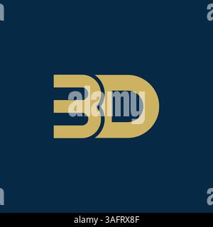 Letter D with number 3 logo icon design vector design template inspiration Stock Vector