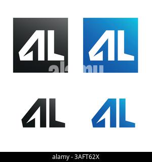 set of Letter al or la logo template Stock Vector
