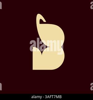 Stylish letter B meets star design. A distinctive and clean logo concept. Stock Vector