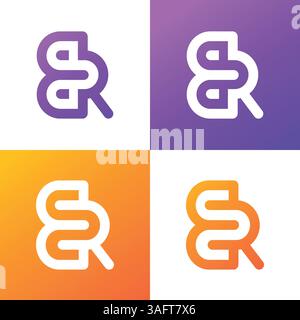 Letter rb or br logo template Stock Vector