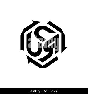 Letters CCR Recycling logo design template. Eco-Friendly. Stock Vector