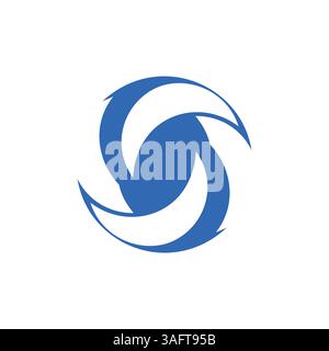 Dynamic S Logo with Fan Blade Logo. A modern symbol for technology, engineering, or cooling solutions. Stock Vector