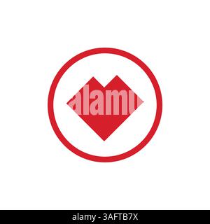 Geometric Heart Icon Logo template Stock Vector