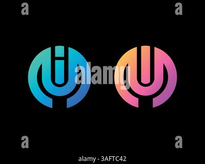 Abstract set of letter MI logo design vector. icons for business or accounting Stock Vector