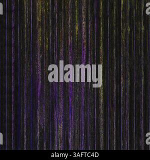 Abstract background of purple and green vertical lines simulating distorted signal or visual interference, perfect for tech or glitch art projects.Bel Stock Photo