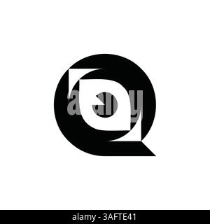 A sleek Q logo mark with eye element. Perfect for tech, security, or innovative companies. Stock Vector