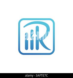 letter R accounting financial logo design, business card vector template Stock Vector