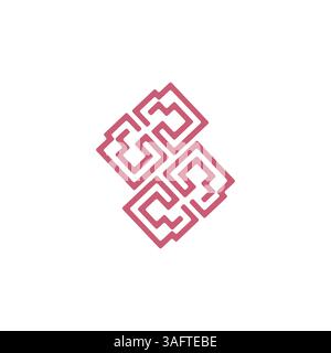 A sleek and modern letter S brain logo, designed with a maze-inspired pattern symbolizing intelligence, creativity, and innovation. Stock Vector