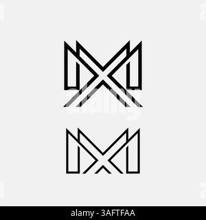 letter mx or xm logo template Stock Vector