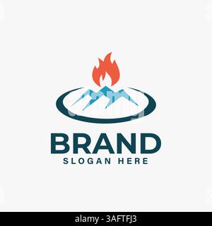 Natural gas company logo template Stock Vector