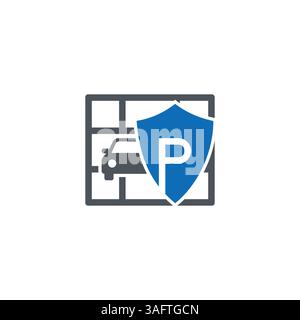 logo Secure Parking. Protected Spaces. Stock Vector