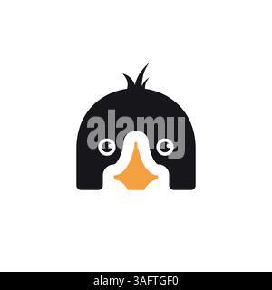 Simple Penguin Face Logo design Stock Vector
