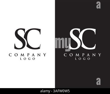 letter SC, CS abstract Company logo design. vector logo for company identity Stock Vector