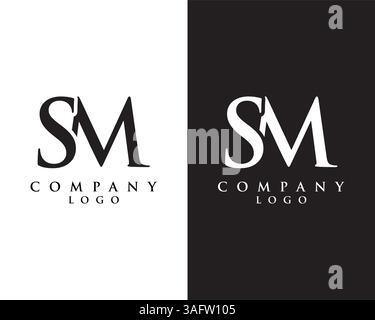 letter SM, MS abstract Company logo design. vector logo for company identity Stock Vector
