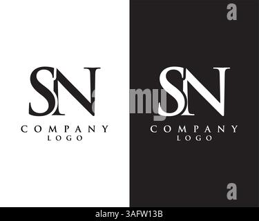 letter SN, NS abstract Company logo design. vector logo for company identity Stock Vector