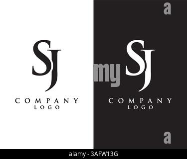 letter SJ, JS abstract Company logo design. vector logo for company identity Stock Vector