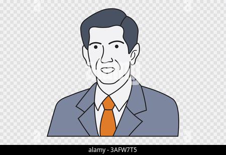 Businessman vector art Illustration Isolated on transparent background and editable stroke Stock Vector